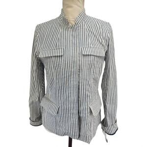Context NWT Nautical Navy Ticking Stripe Blazer 8